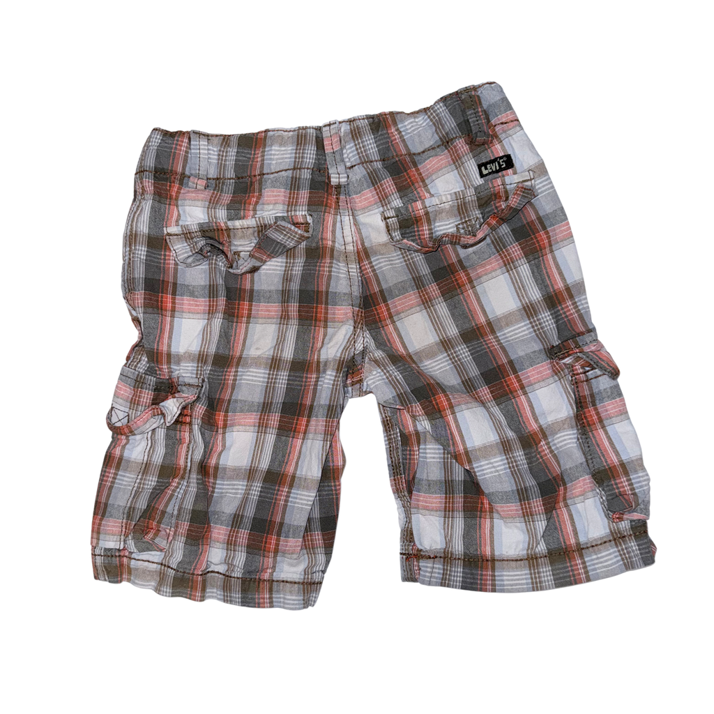 Plaid orange knee lenght shorts | 4T
