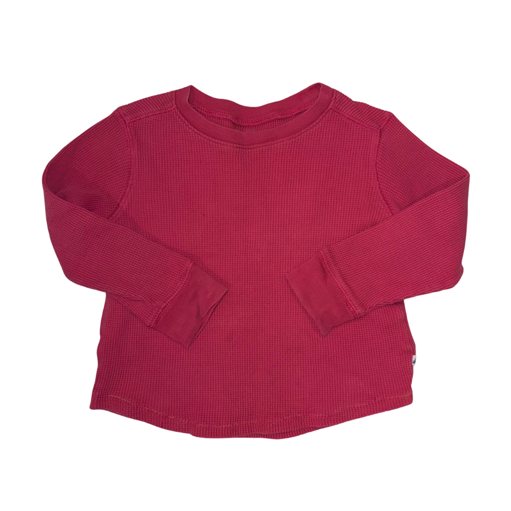 Red textured long-sleeve t-shirt | 4T