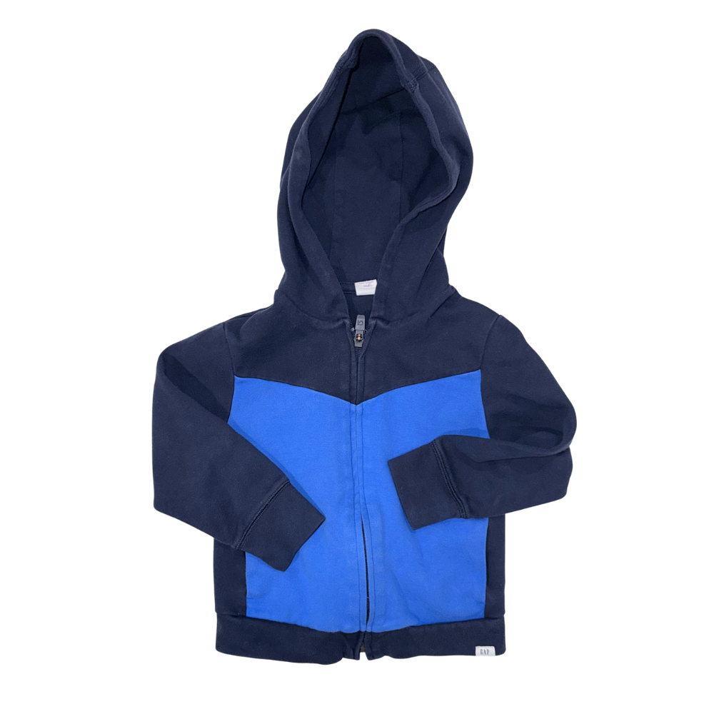 Blue & blue zipper hoodie | 4T