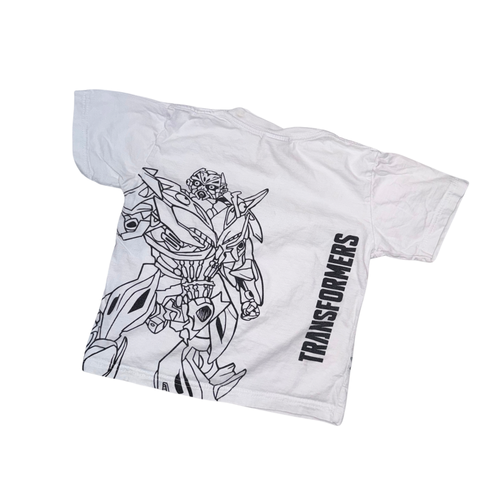 Bumblebee Transformers white short-sleeve t-shirt | 4T