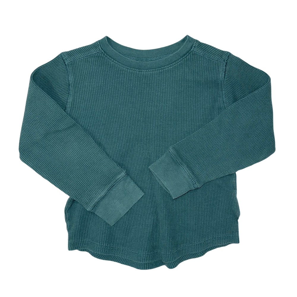 Dark green textured long-sleeve t-shirt | 5T