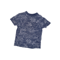 Grey-blue short-sleeve t-shirt with tractor pattern | 5T