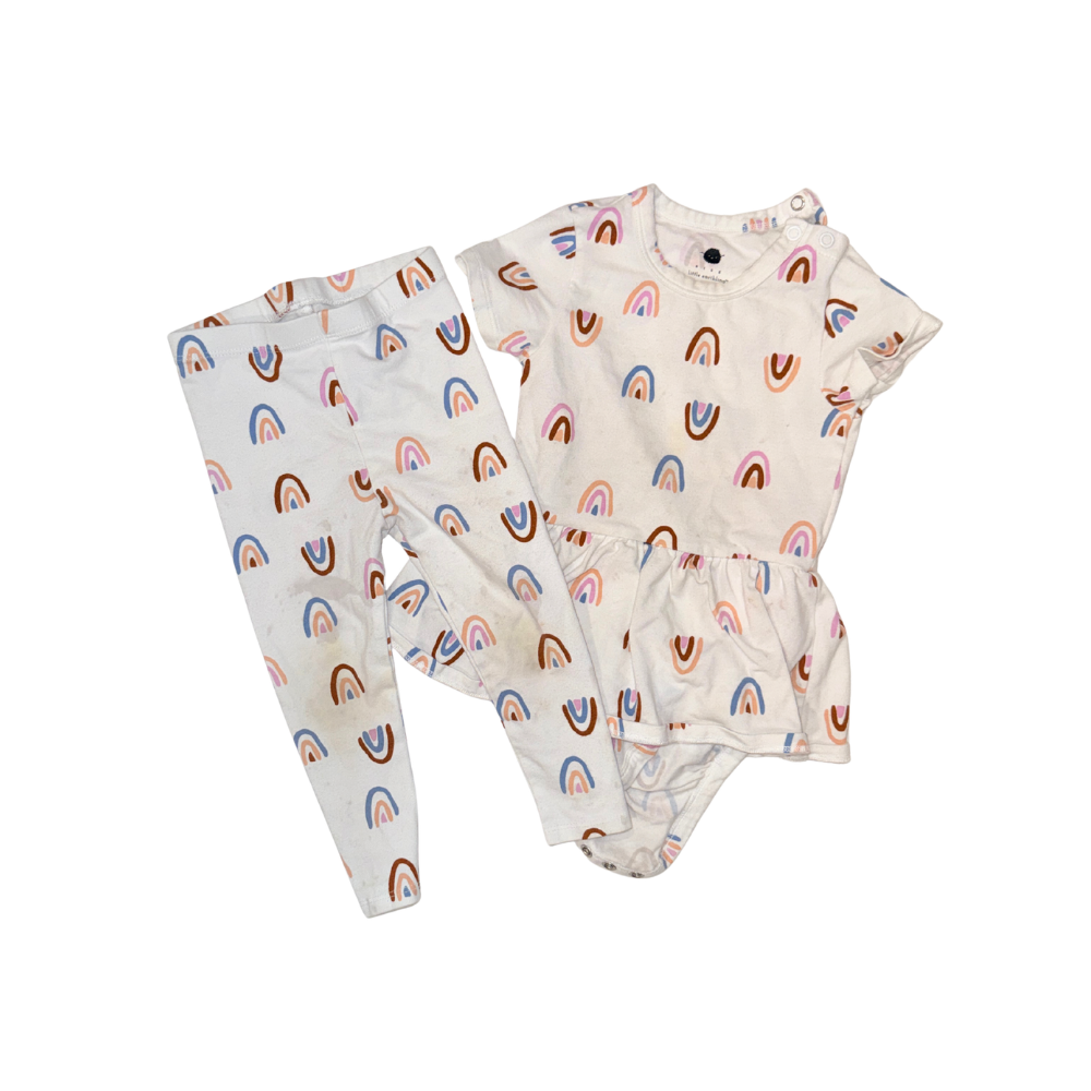 Boho rainbow set of onesie & pants | 12-18M