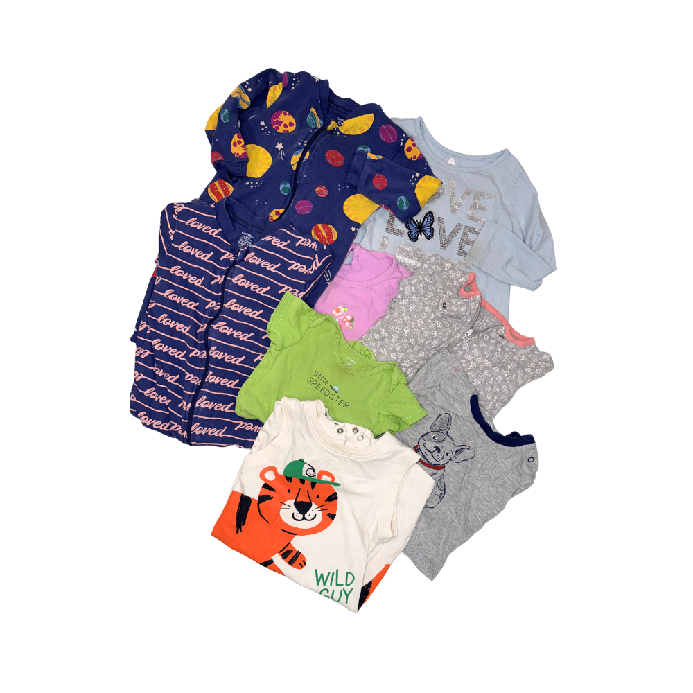 Set of 8 items | 12-18-24 M | Onesies, bodysuits, t-shirts