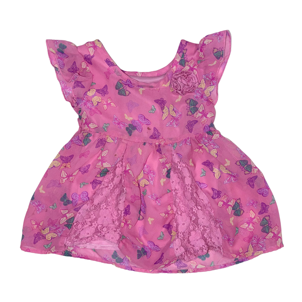 Pink dress with butterflies | 2T