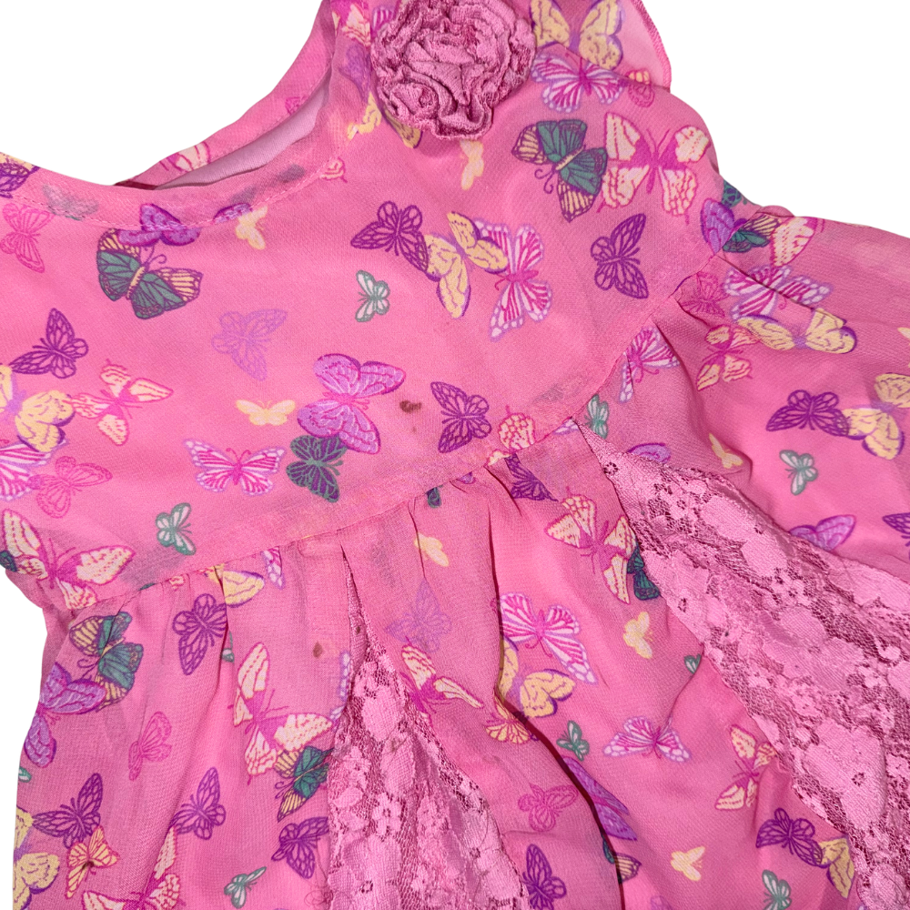 Pink dress with butterflies | 2T