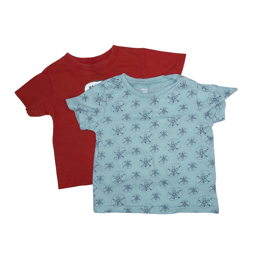 Set of three t-shirts | White TH, green and orange | 18-24M