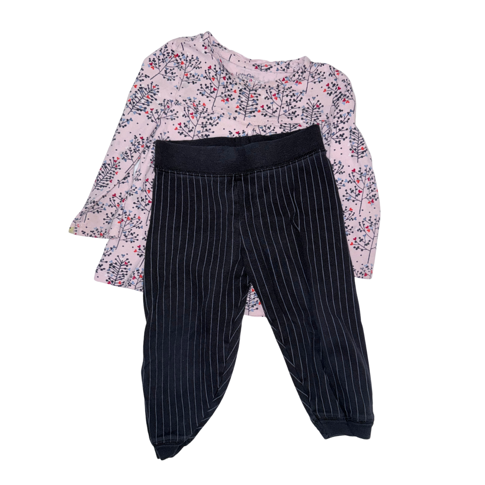 Set of one black leggings & one long-sleeve t-shirt | Default Title