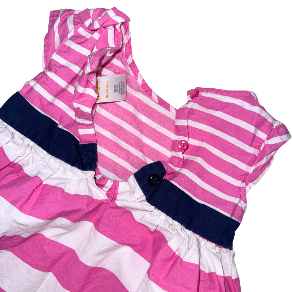 Pink & white striped dress | 18-24M