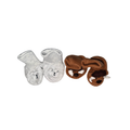 Set of 2 baby shoes/socks | Brown & white-grey | NB - 3M