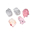 Set of 5 baby gloves | Pink, striped & floral | NB