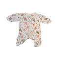 Forest pattern on white onesie | Orange & brown details | NB