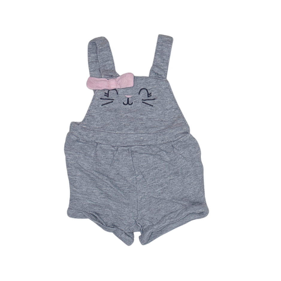 Carter's Grey Bunny Romper with Pink Bow | Newborn