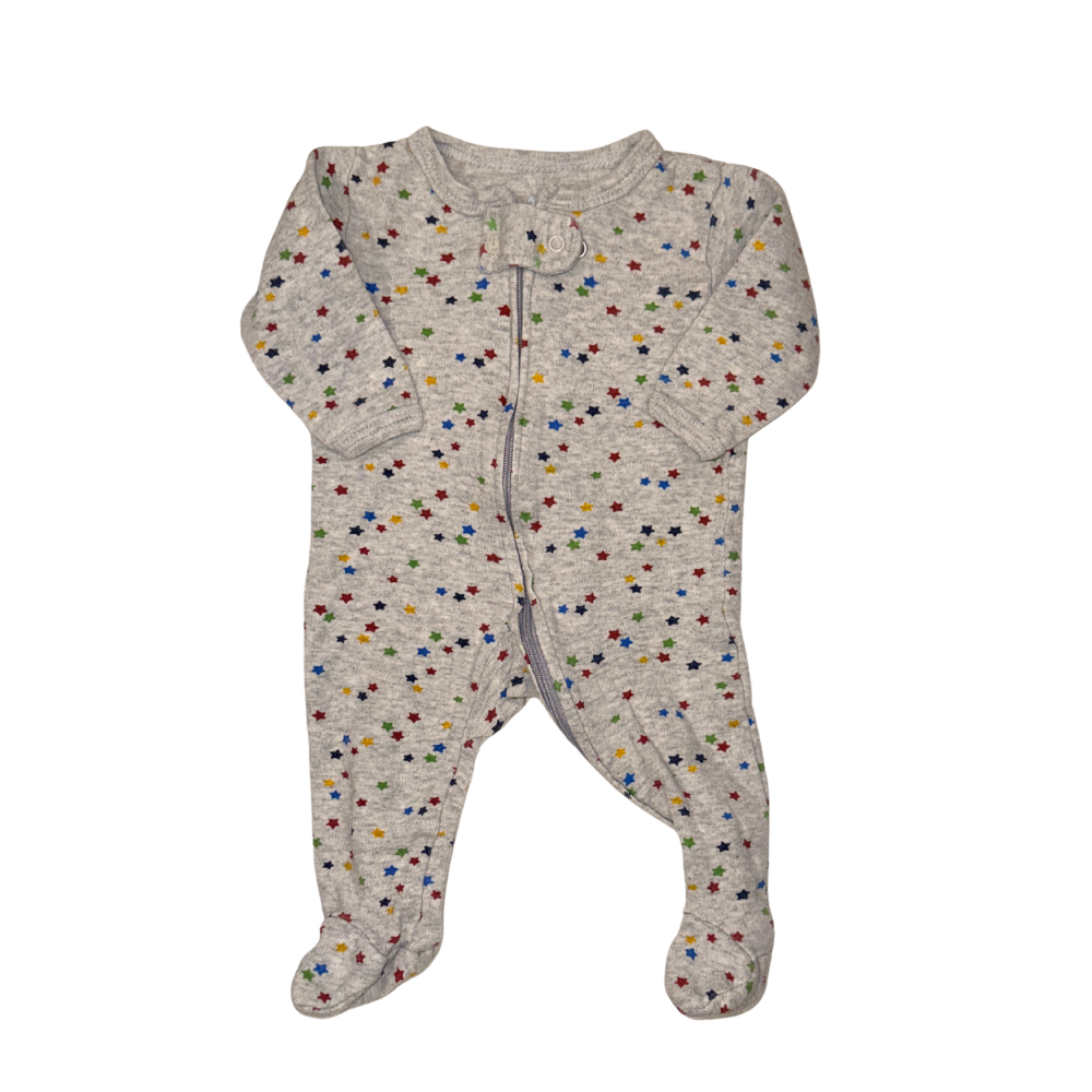 Grey onesie with stars pattern | 0-3M
