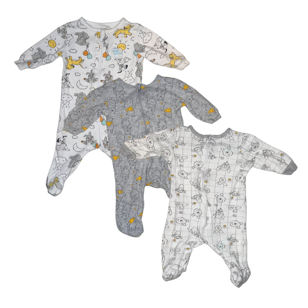 Set of 3 footed onesies | Disney store | 0-3M