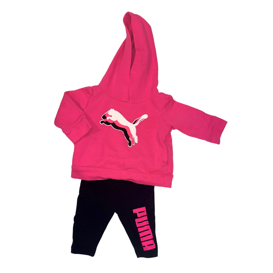 Set of pink hoodie and black leggings | 0-3M