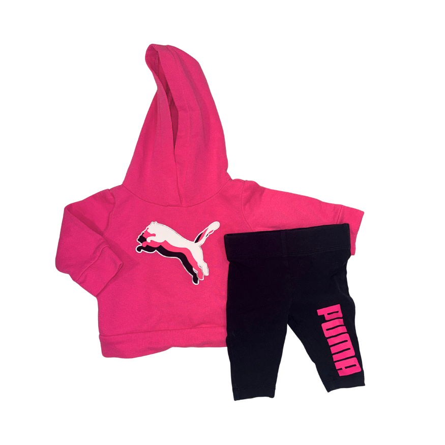 Set of pink hoodie and black leggings | 0-3M