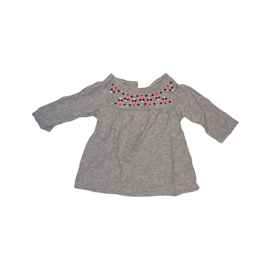 Grey long-sleeve t-shirt with pink neon details | 3M