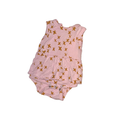 Sleeveless pink with yellow pattern bodysuit | 0-3M