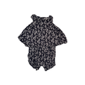 Dark grey with white pattern romper | 3M