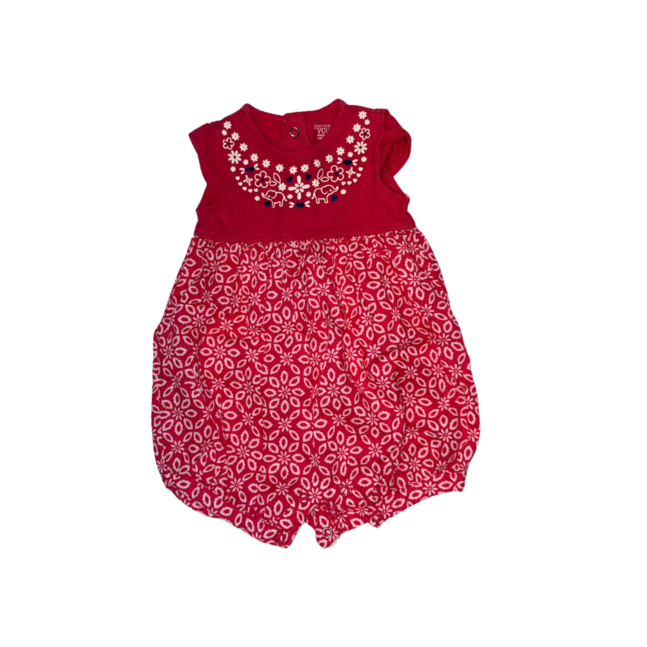 Pink flower pattern onesie | 3M