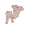 Set of pink with dots pants & bodysuit | 0-3M
