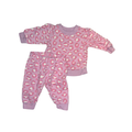 Pink animal print set of sweatpants and sweatshirt | 0-3M