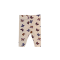 Beige pants with butterfly pattern | 0-3M
