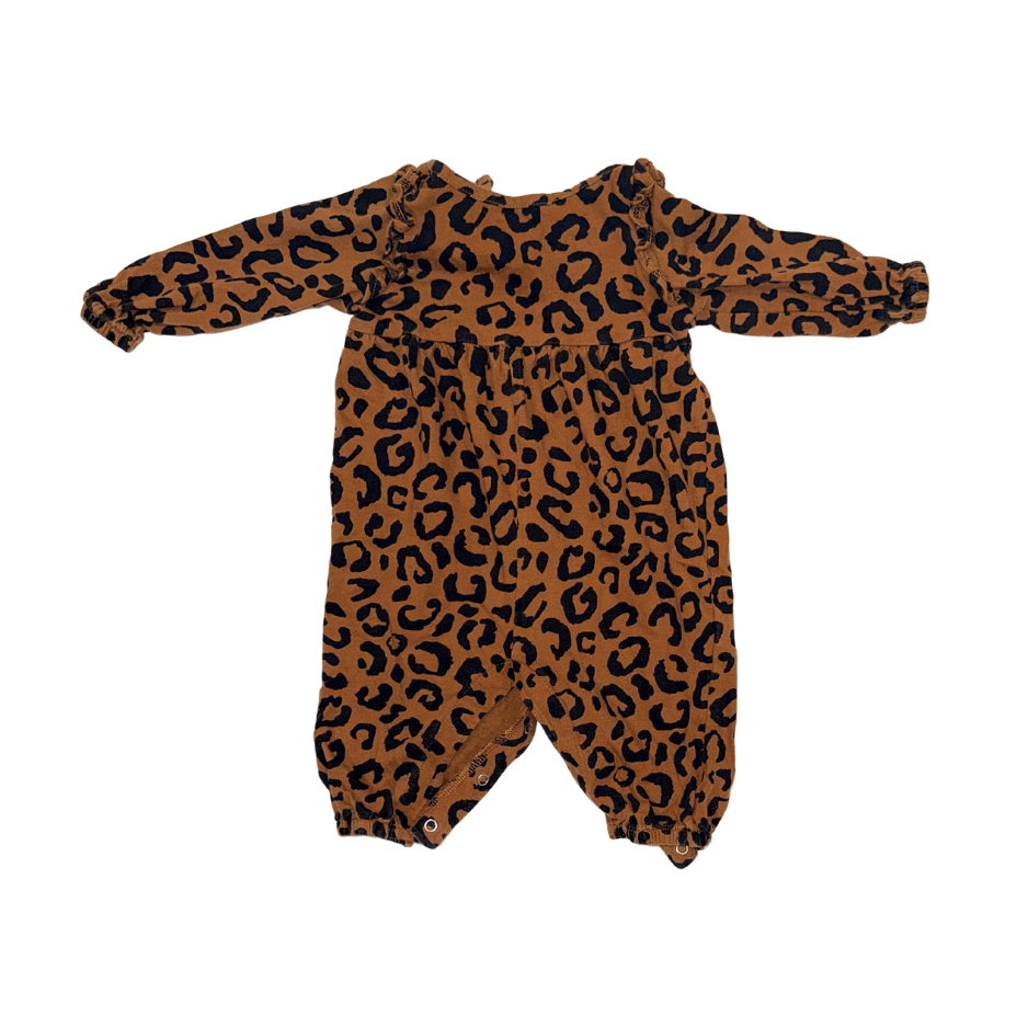 Animal print black & brown romper | 0-3M