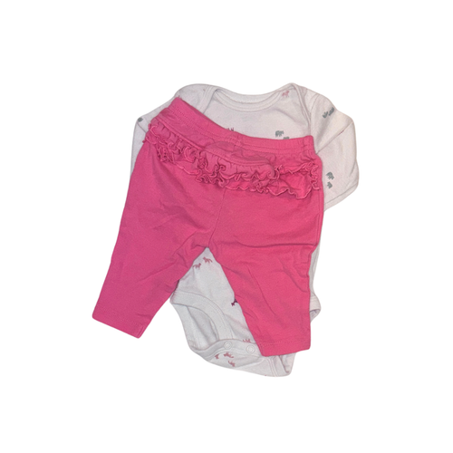 Carter's Animal Print Bodysuit & Pink Ruffle Pants Set | Girls 0-3M