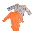 Carter's Set of 2 Bodysuits | Neon Orange & Boat Print | Girls 0-3M