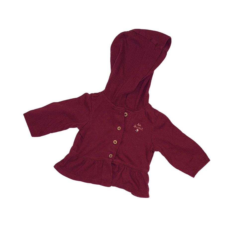 Carter's Burgundy Hooded Jacket & Pants Set | 3M