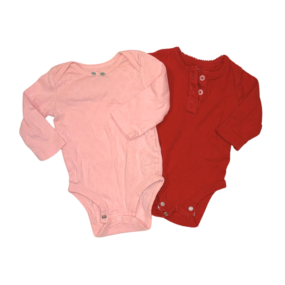 Carter's Set of 2 Bodysuits | Red & Pink | 3M