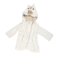 Carter's | Hooded Baby Robe | White With Beige Stripes Inside Hoodie | 0-3M