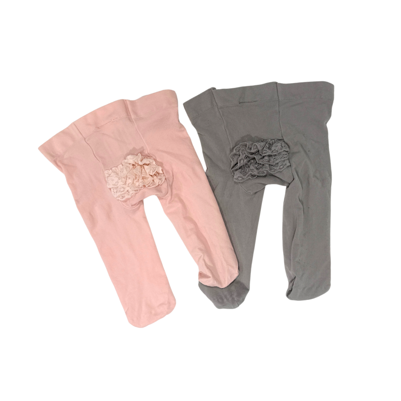 Carter's | Set Of 2 Pantyhose | Pink & Grey | 0-3M