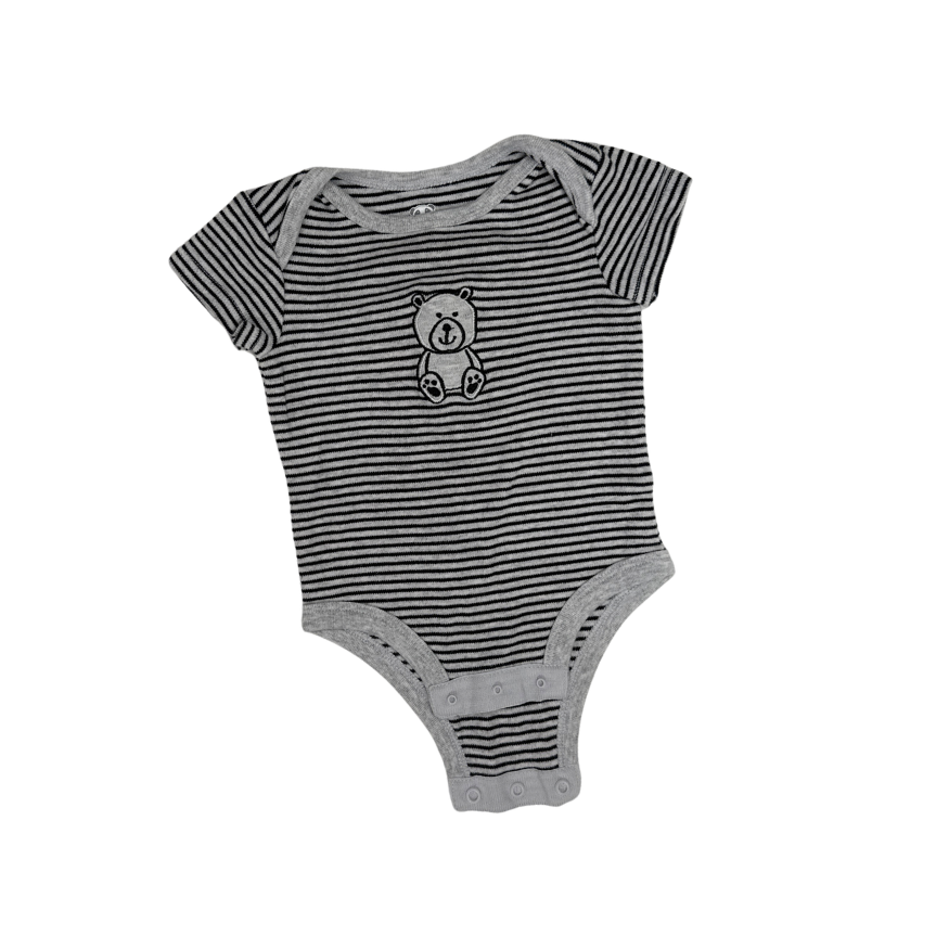 Rococo | Striped Bodysuit in Black & Grey | 3M