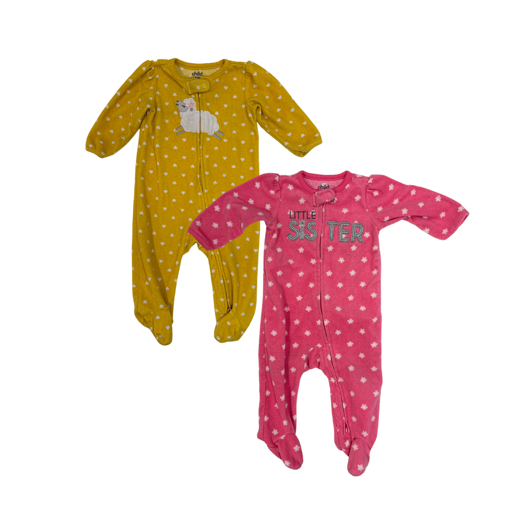 Carter'S | Set Of 2 Sleepers | Yellow And Pink | 3M