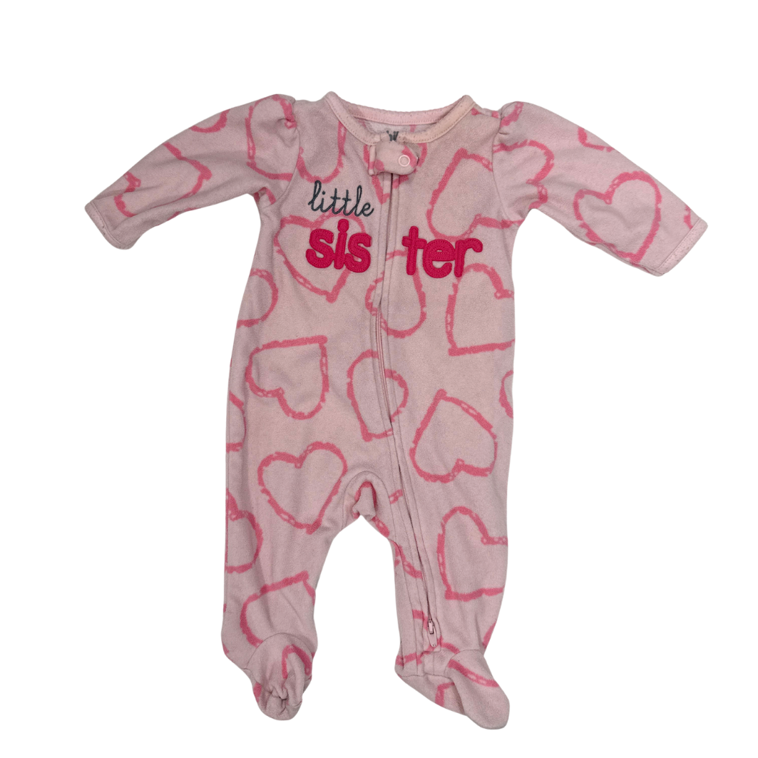 Carter'S | Pajama | Heart Print Pajama | Pink | 0-3M