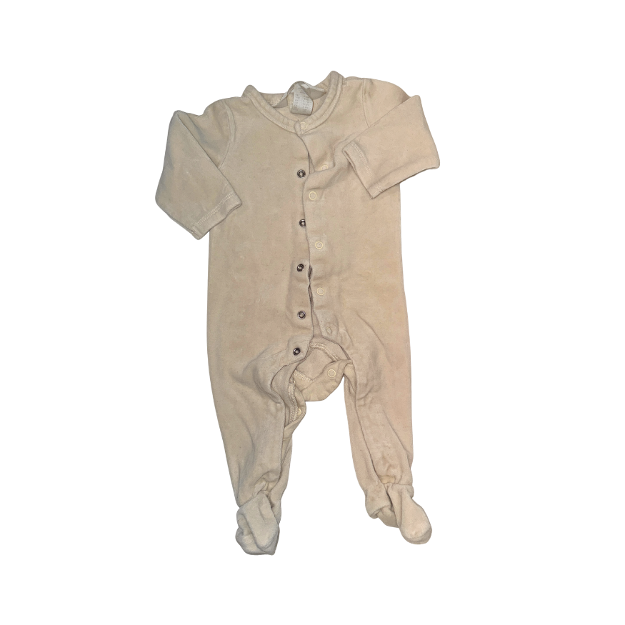 Beige suede onesie | 2-4M