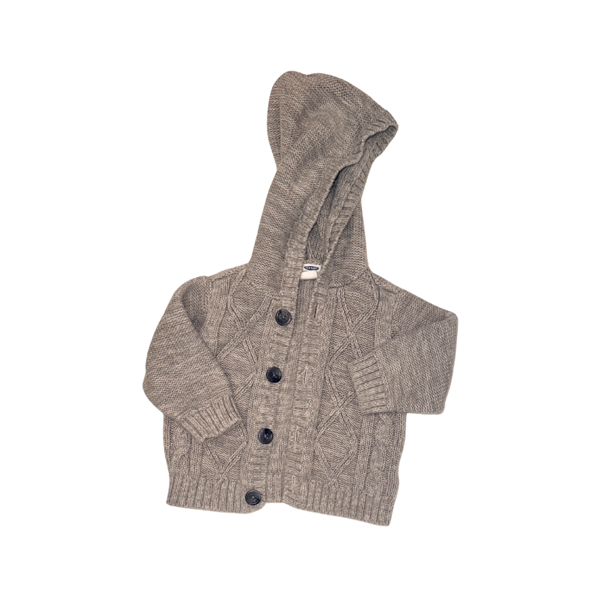 Grey hooded cardigan | 3-6M