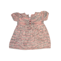 Soft marled knitted dress with orange and gold lines | 3-6M