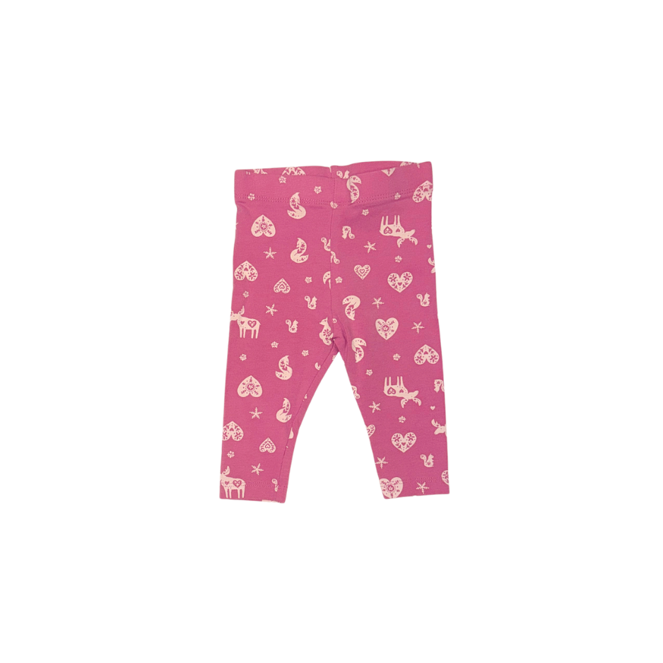 Set of 2 pants | Pink legging & denim | 3-6M