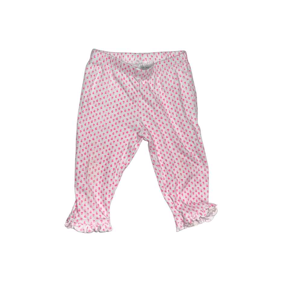 White with neon pink flower pattern pants | 6M