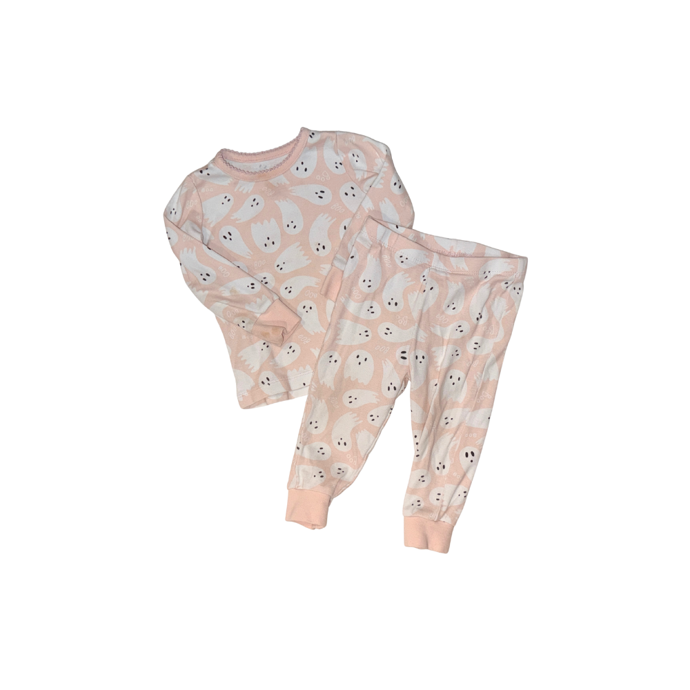 Pink ghost pattern PJ set | 6-12M