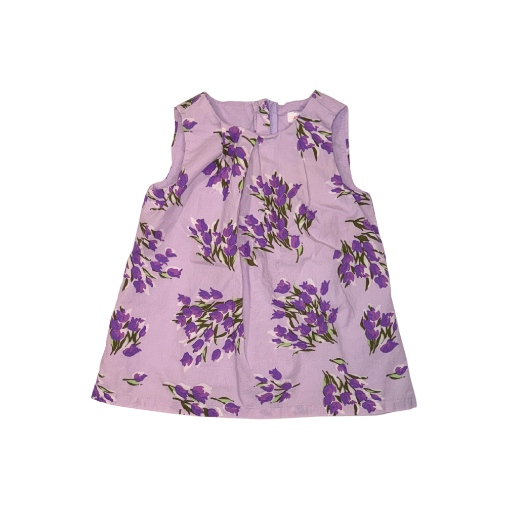 Lilac dress with purple floral pattern | 6-12M