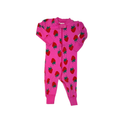 Pink onesie with strawberry pattern | 6-12M
