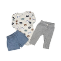 Carter's | Set Of 3 Bodysuit & Pants | Grey, Blue & Bear pattern | 6M