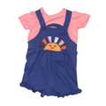 Set of short-sleeve t-shirt & blue overalls | 12M