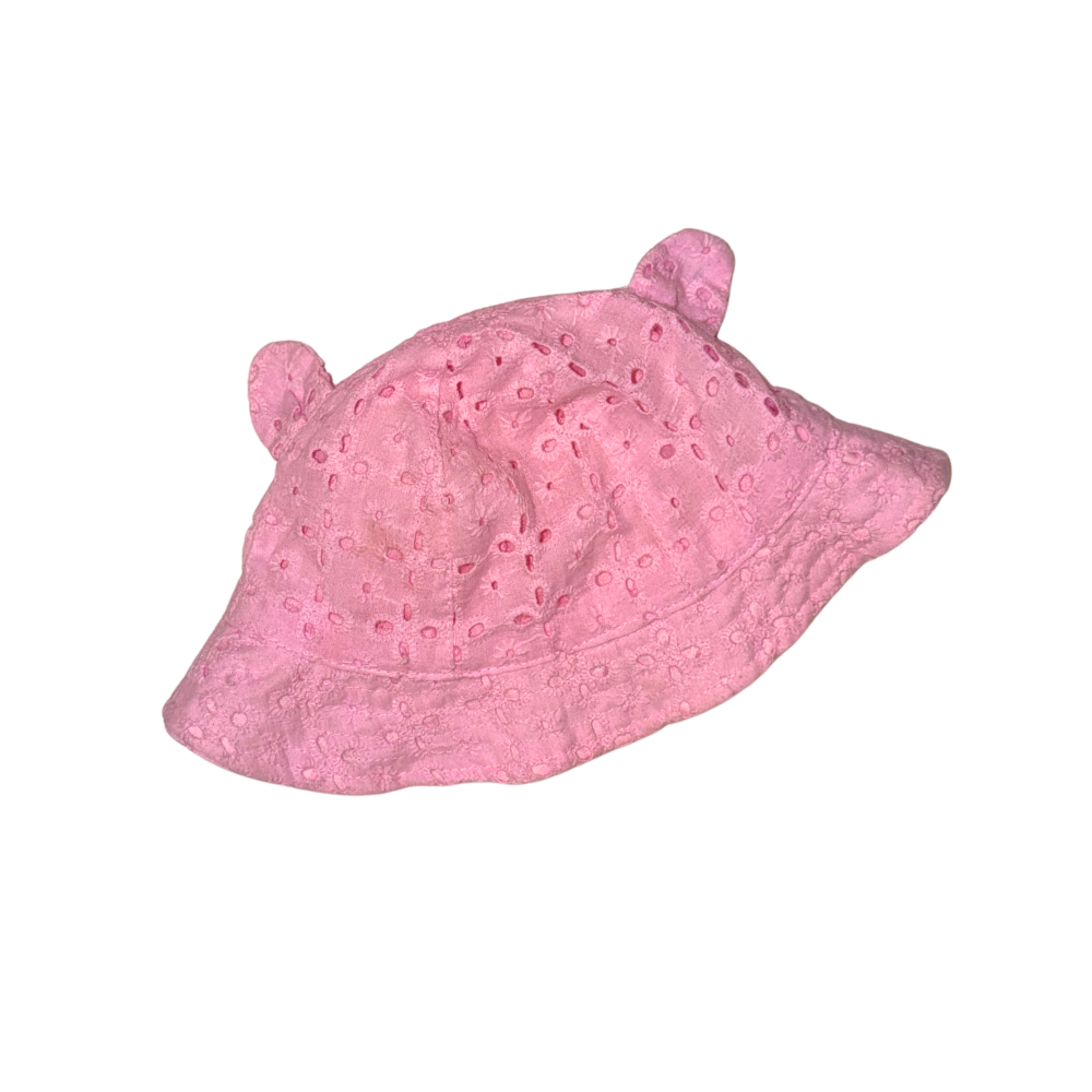 Pink sunhat with ears | 12-24M