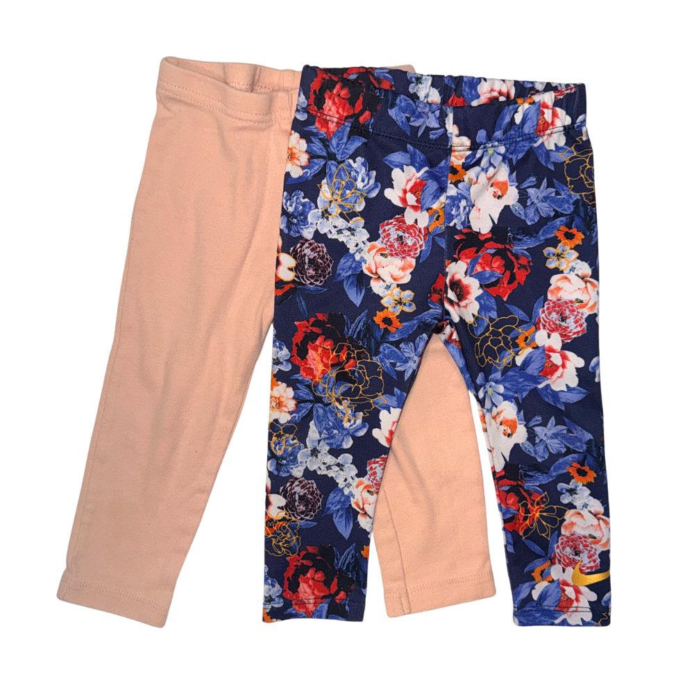 Set of 2 leggings | 1 Nike dry fit floral pattern & 1 Carter's beige